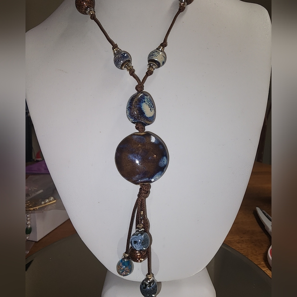 J.Jill Ceramic and Glass Tassel Necklace - Picture 2 of 10